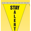 60' String Stock Safety Slogan Pennants - Stay Alert